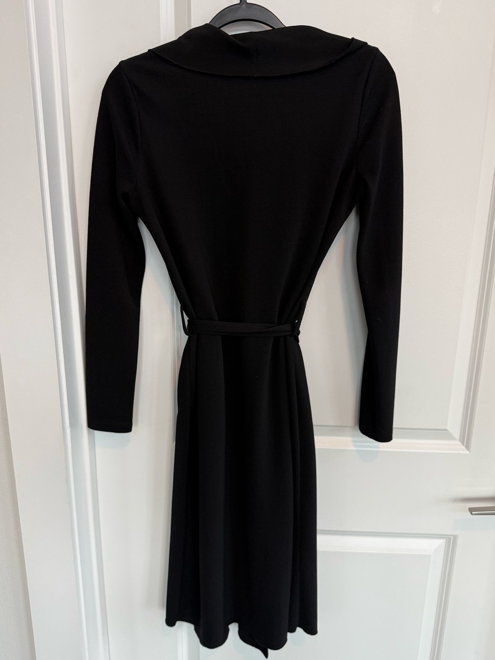 Windsor Black Long Sleeve Wrap Cardigan with Self Tie Belt and Pockets - Picture 2 of 4